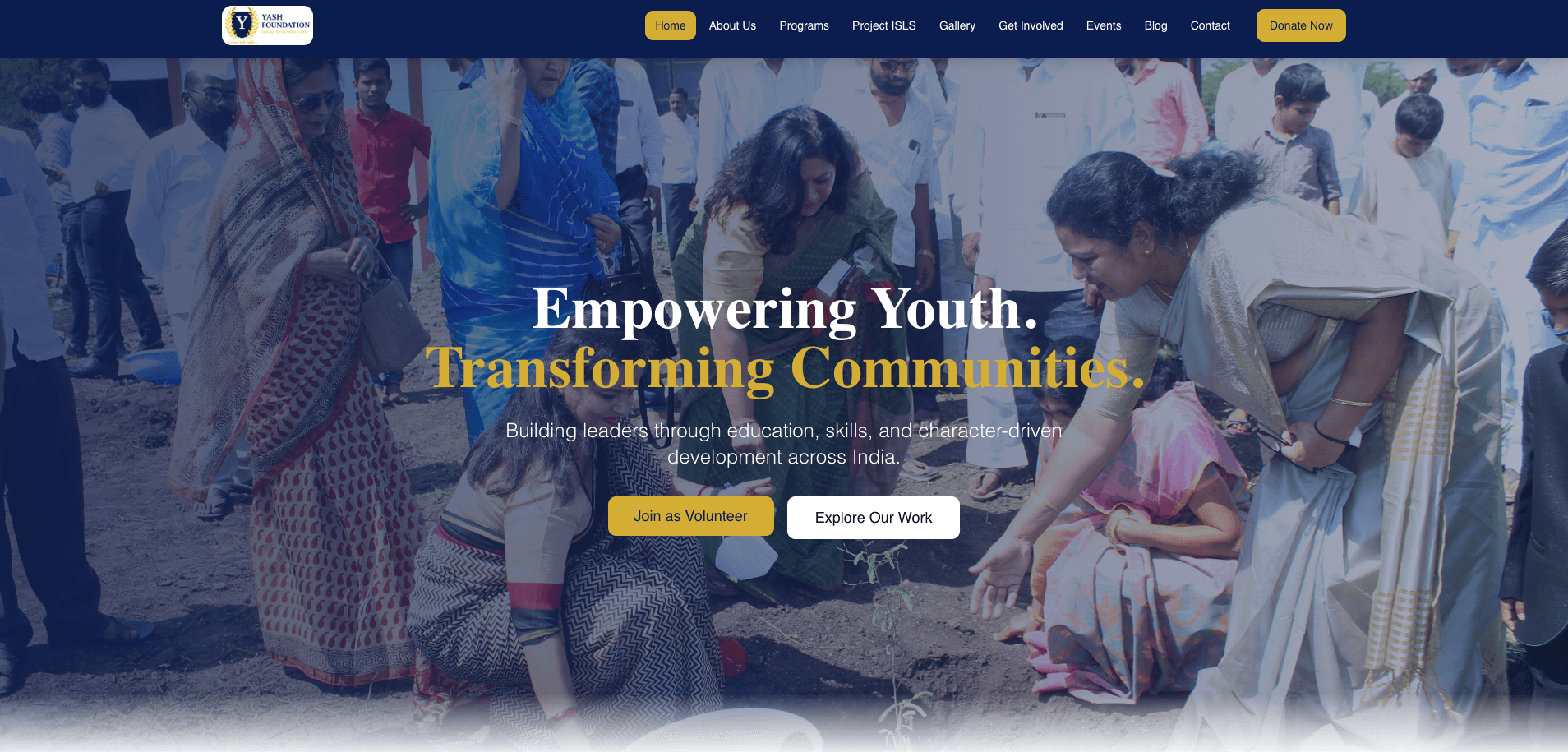 Yash Foundation - Before design